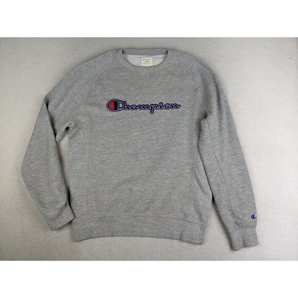 Champion Men's Sweatshirt Size Medium Gray Crew Neck Pullover - Picture 3 of 13